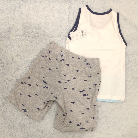 NWT 5Y Carter's 🐶 🚢 Tank Top Shorts Set Dog Boat Nautical Summer Fish - Picture 4 of 4